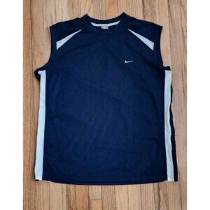 Nike Silver Tag Tank Top Vintage Basketball Navy XL SWOOSH Jersey Color Block